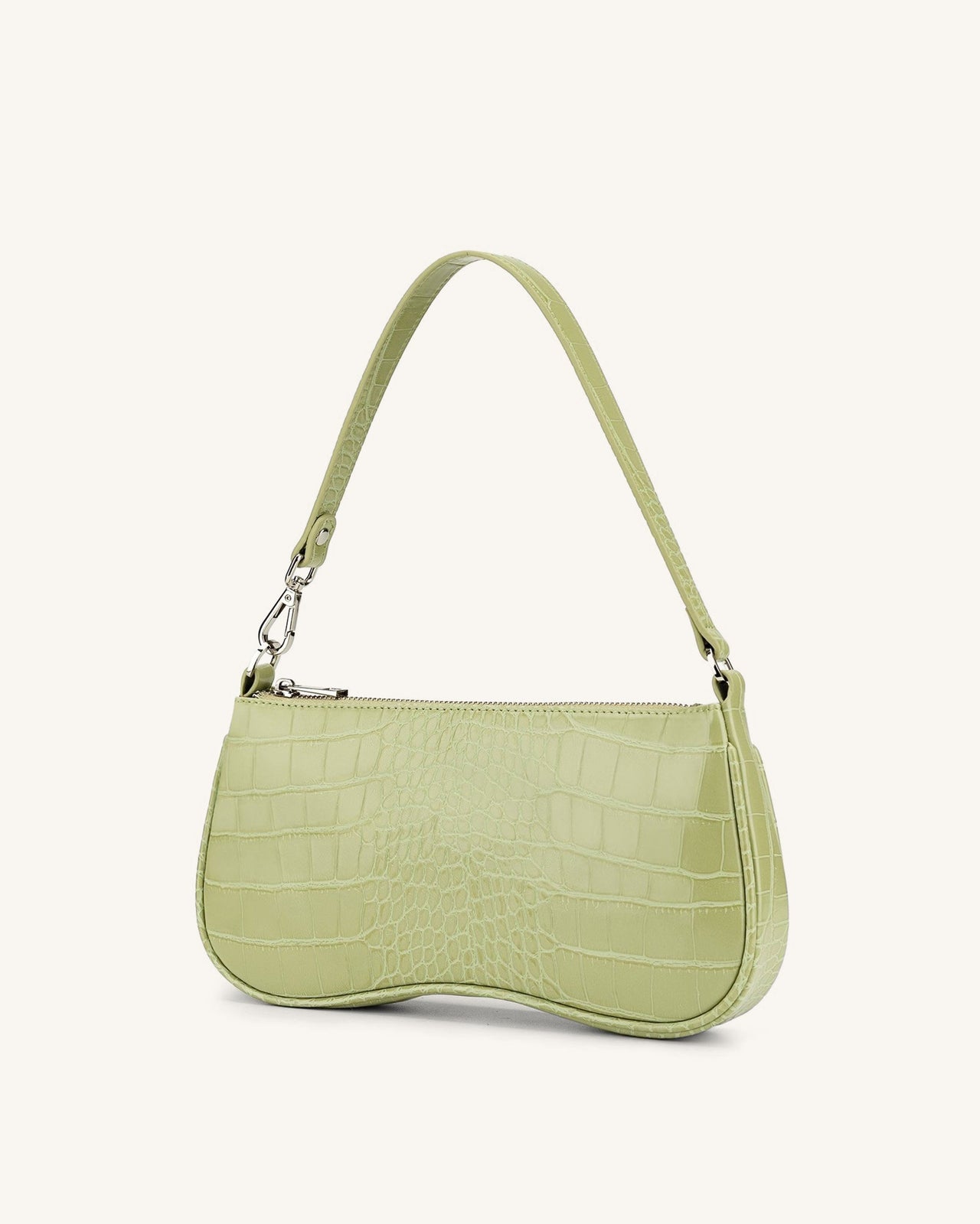 Eva Shoulder Bag - Sage Green Croc