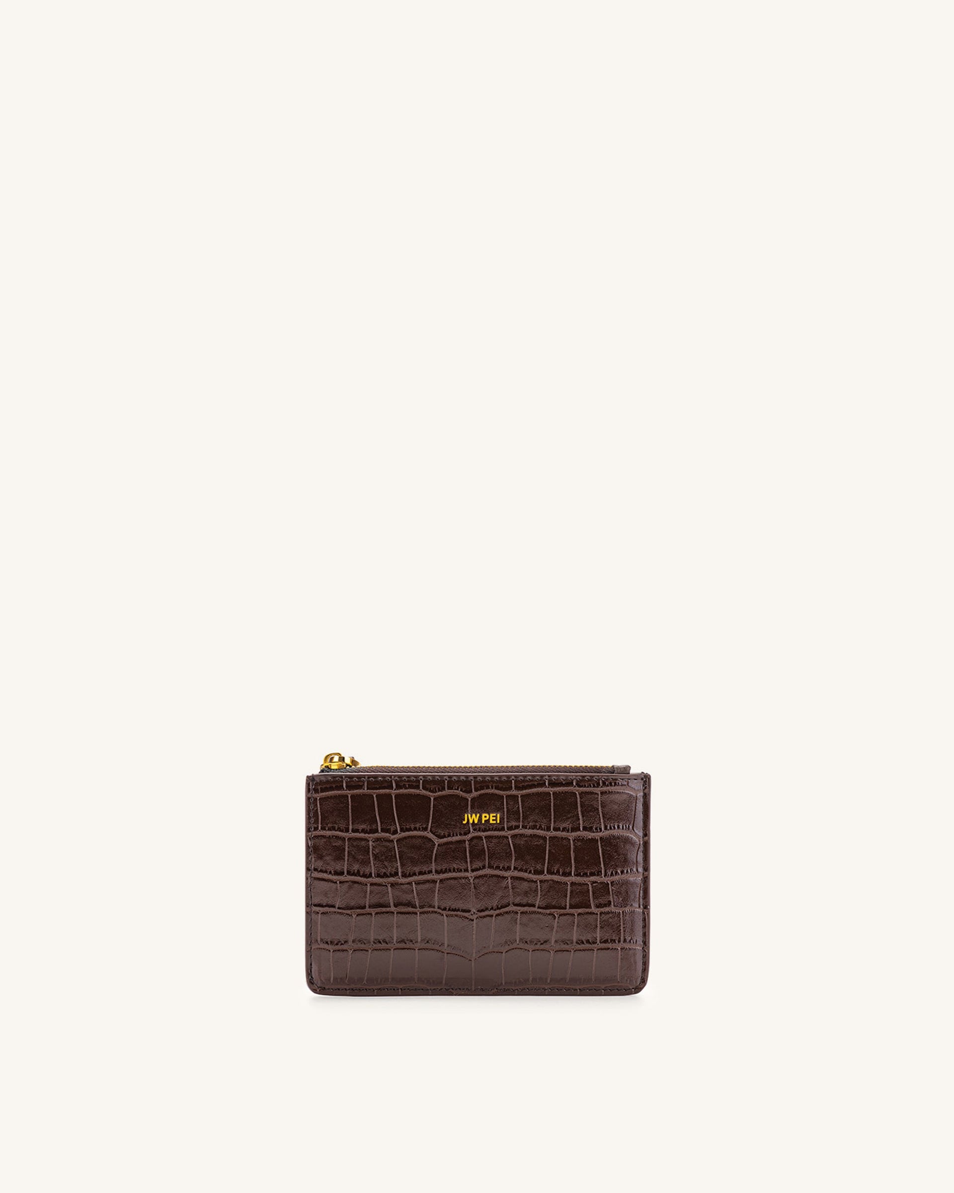 Quinn Zipped Card Holder Croc