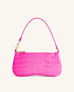 Eva Shoulder Handbag - Hot Pink Croc