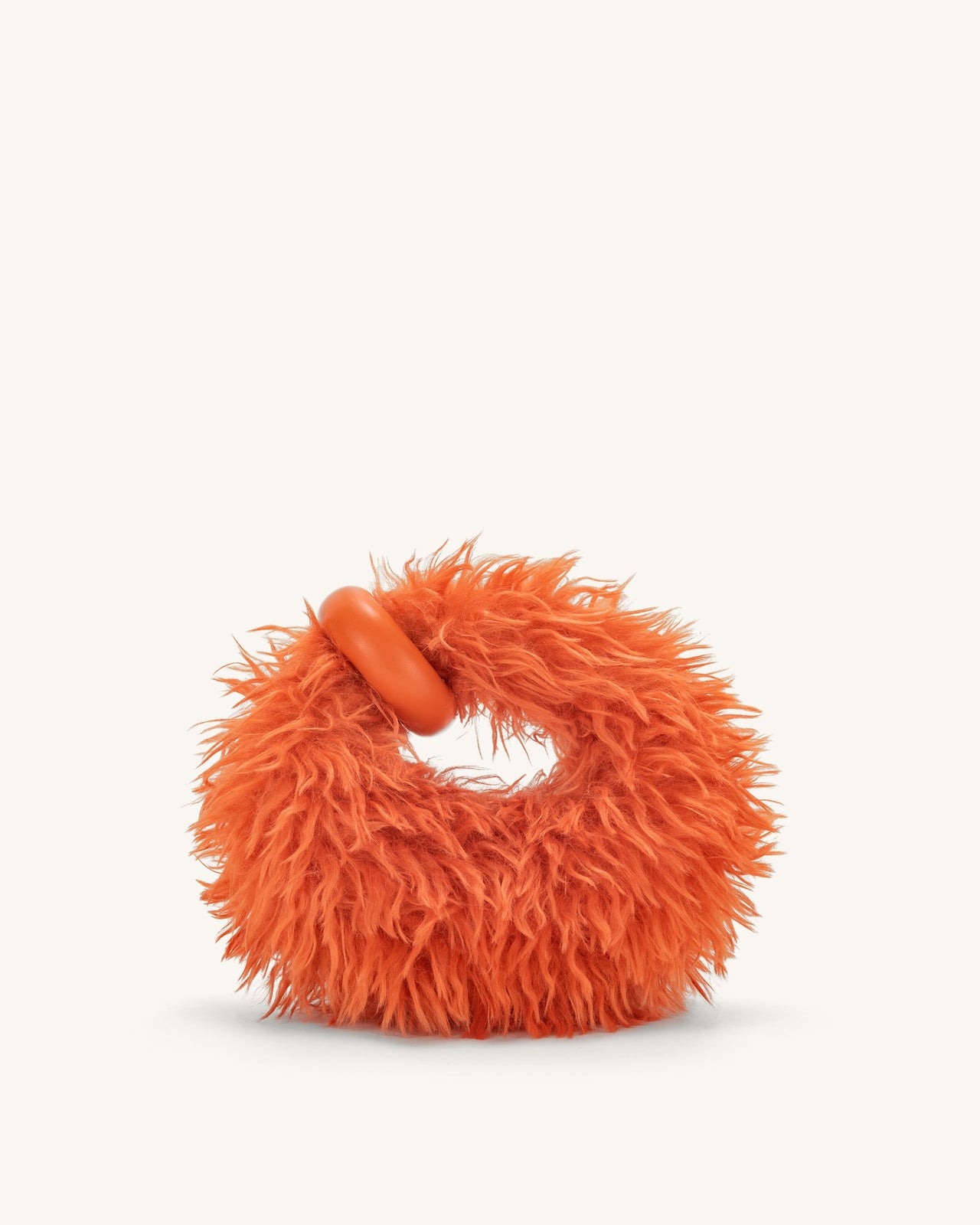 Abacus Faux Fur Mini Top Handle Bag - Orange