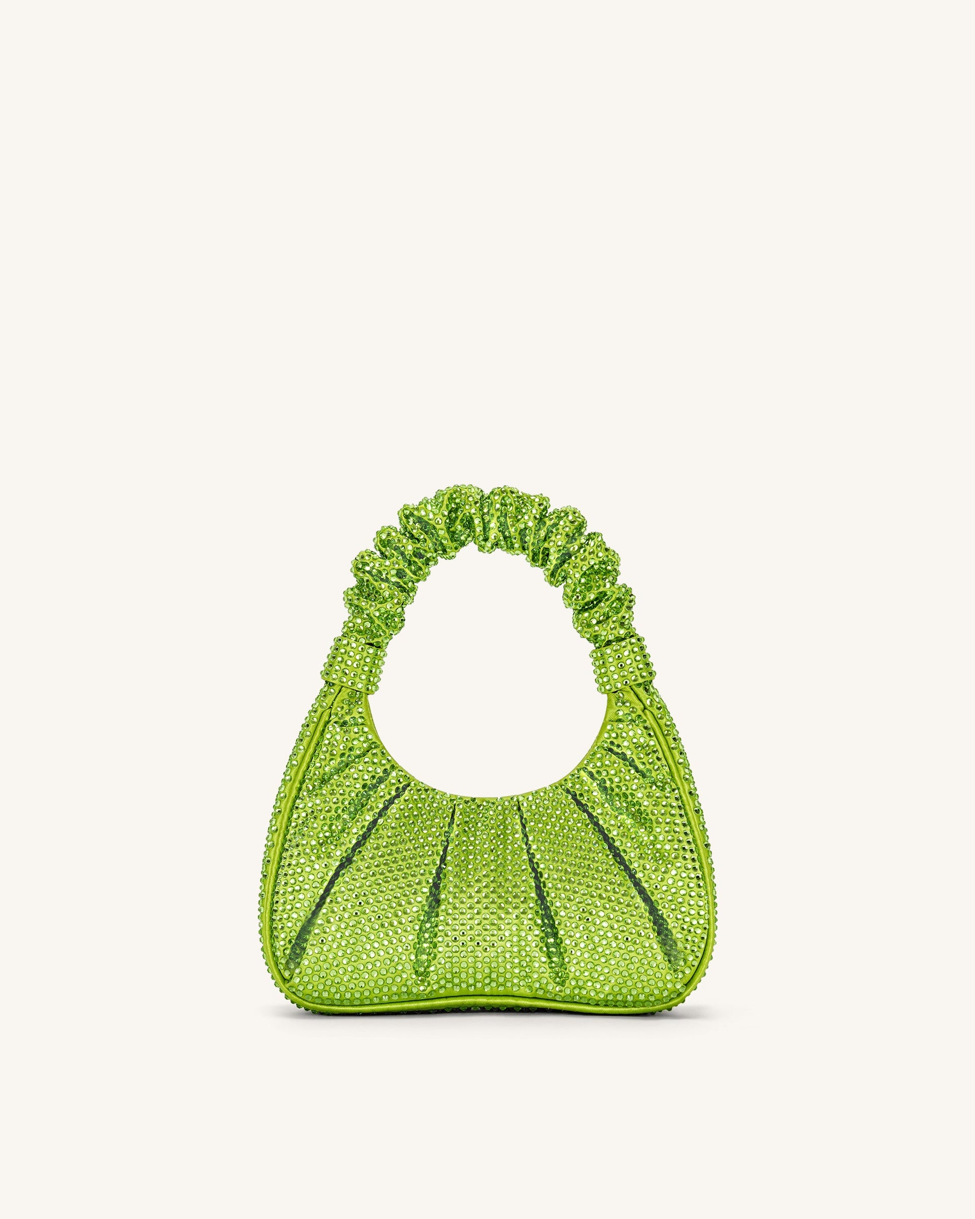 Gabbi Artificial Crystal Medium Ruched Hobo Handbag
