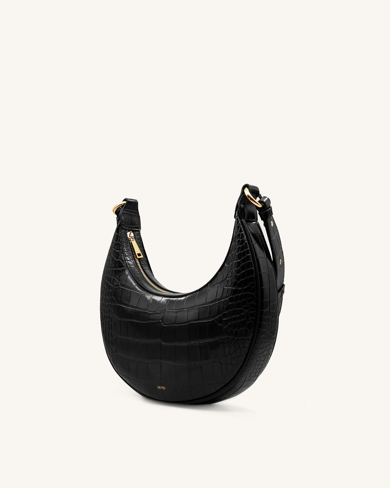 Carly Saddle Bag - Black Croc