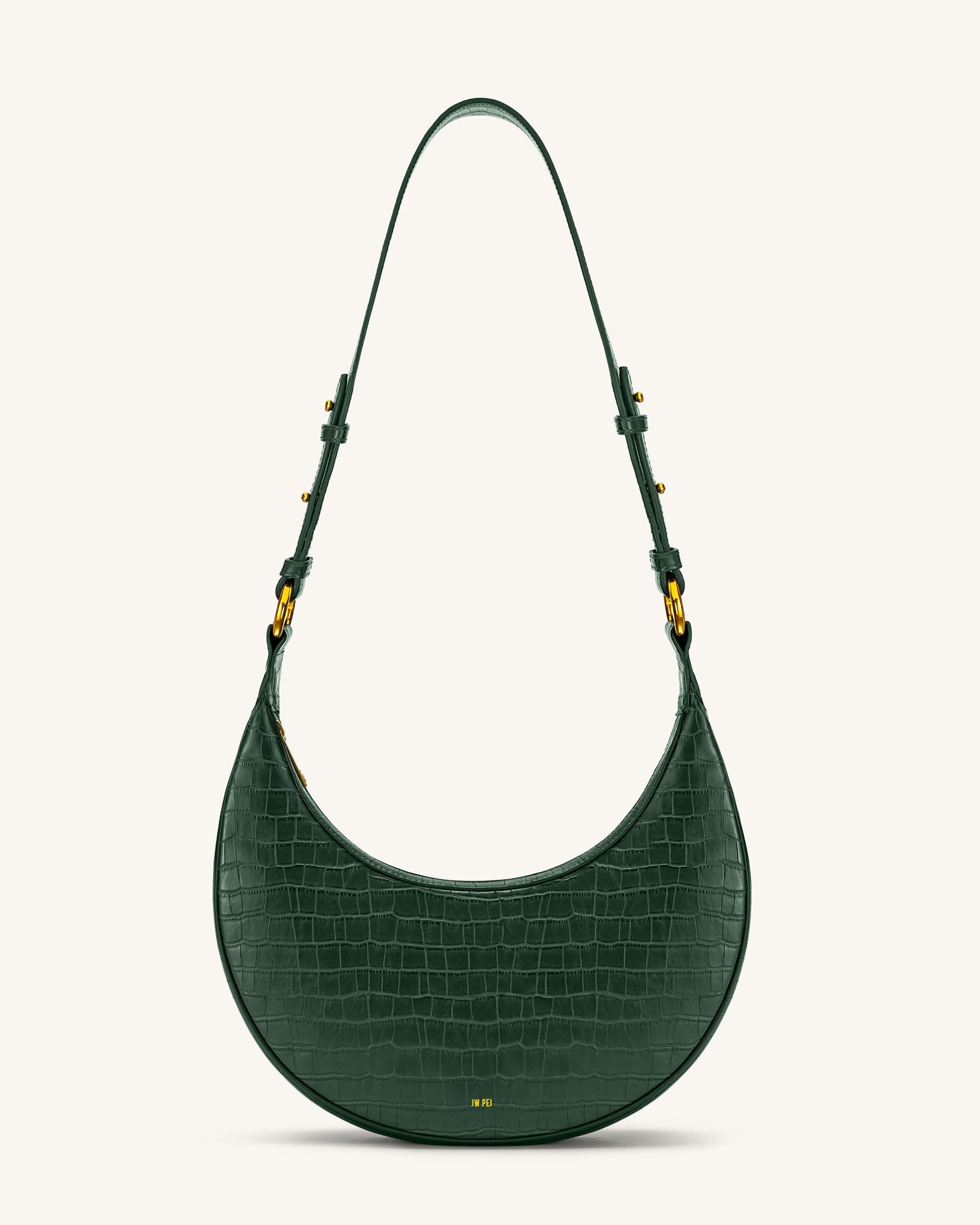 Carly Saddle Bag Dark Green Croc