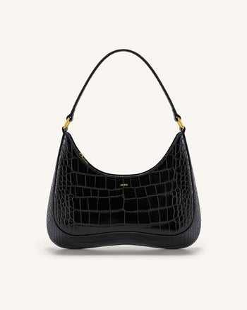 Ruby Shoulder Bag- Black Croc
