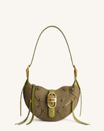 JW PEI Women's Tessa Suede Shoulder Bag - Dark Olive