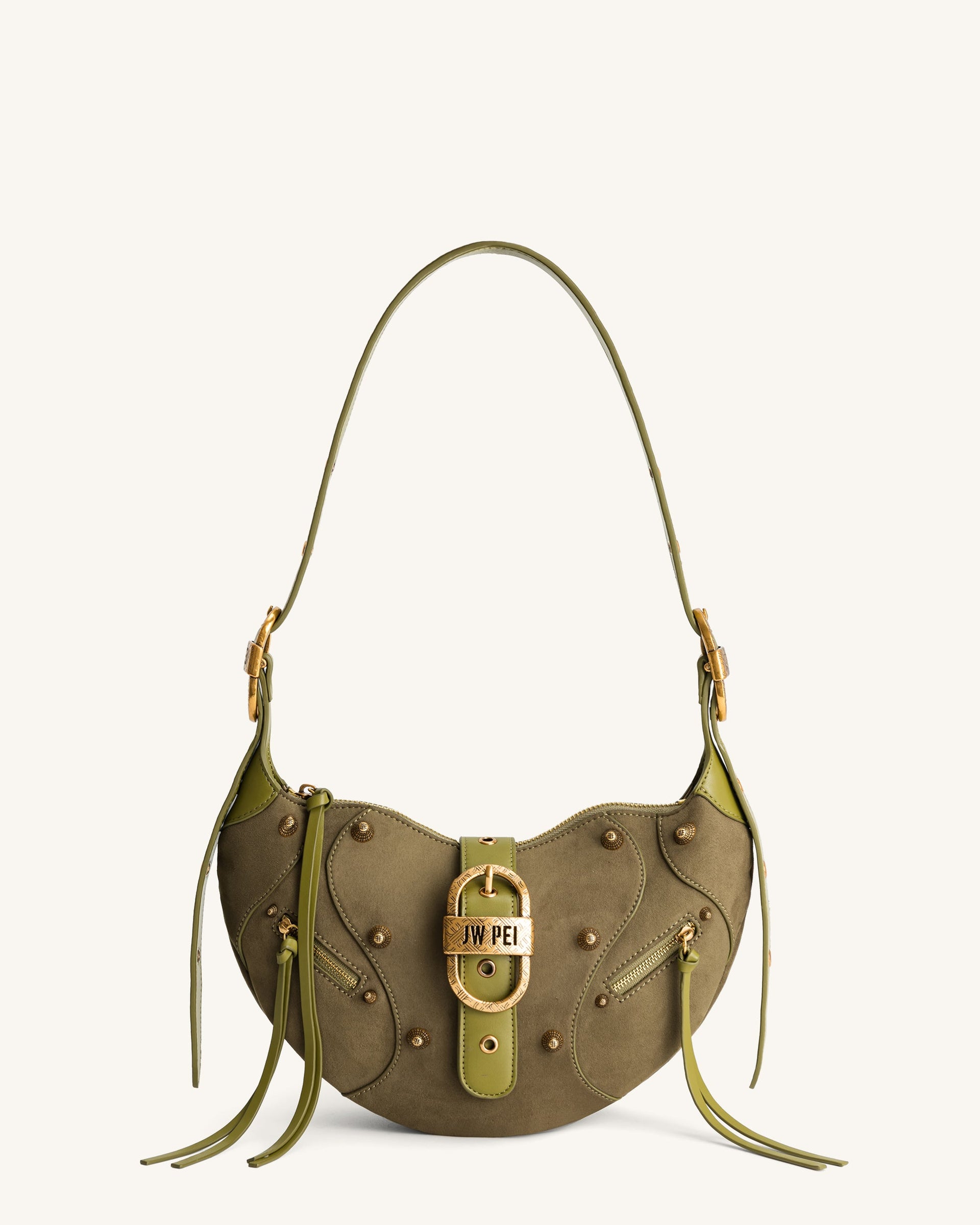Tessa Suede Shoulder Bag Dark