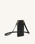 Quinn Phone Bag - Black Grained Vegan Leather