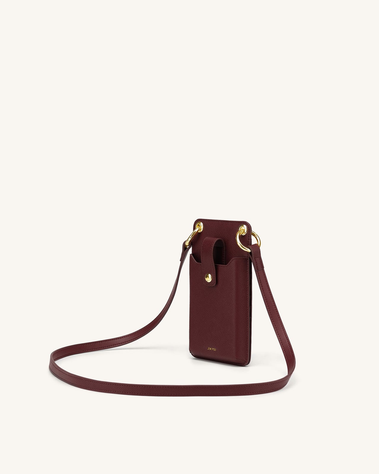 Quinn Phone Bag - Burgundy Grained Vegan Leather