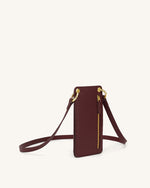 Quinn Phone Bag - Burgundy Grained Vegan Leather