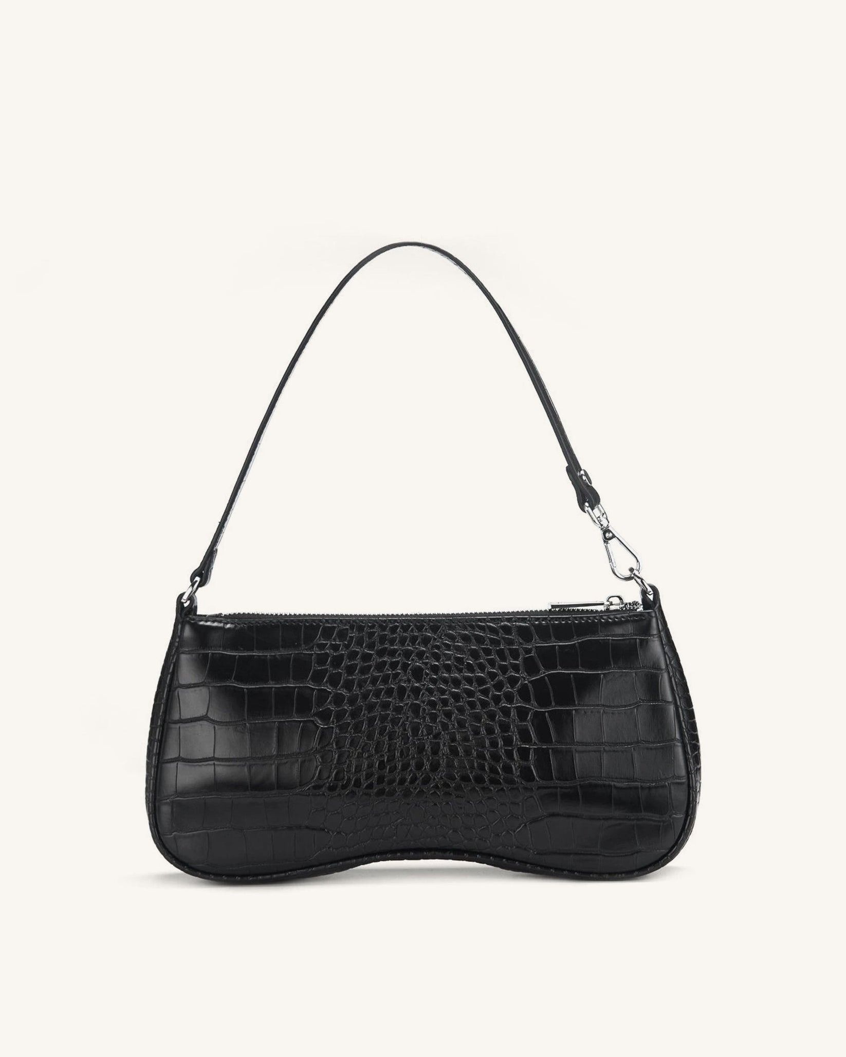 Black Shoulder Bag Croc Embossed Friday By JW PEI JW PEI UK