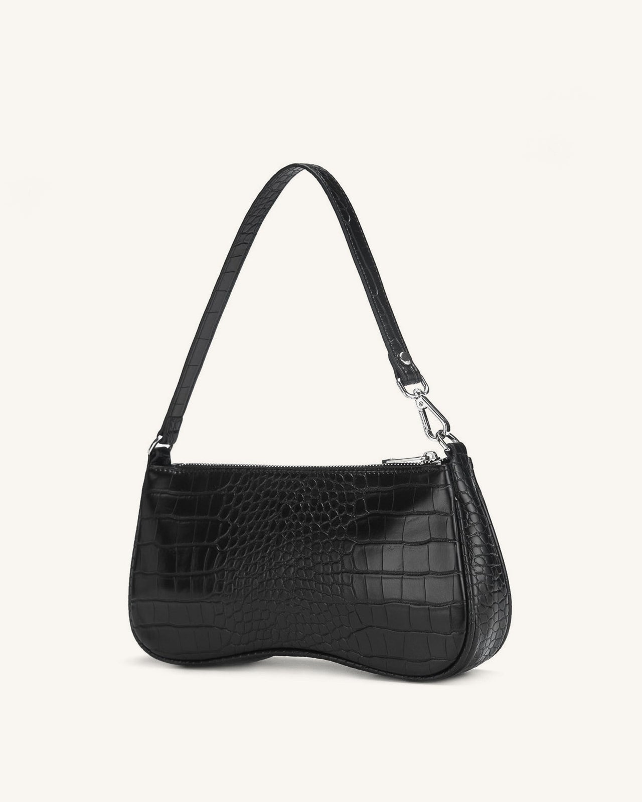 Eva Shoulder Bag - Black Croc