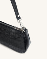 Eva Shoulder Bag - Black Croc