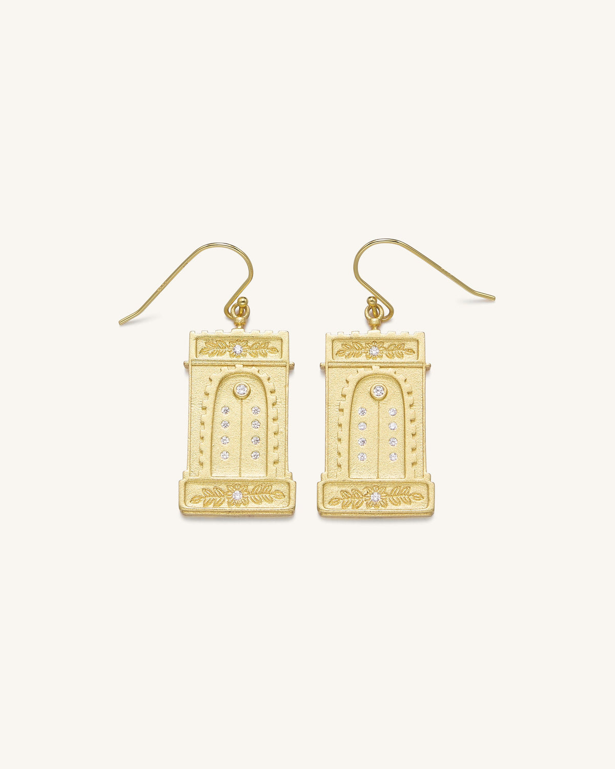 Roman Arch Earrings 18ct Gold Plated & Zircon