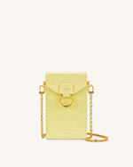 Lola Chain Phone Case - Light Yellow Croc