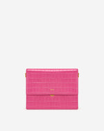 Mini Flap Bag - Rose Red Croc