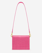 Mini Flap Bag - Rose Red Croc
