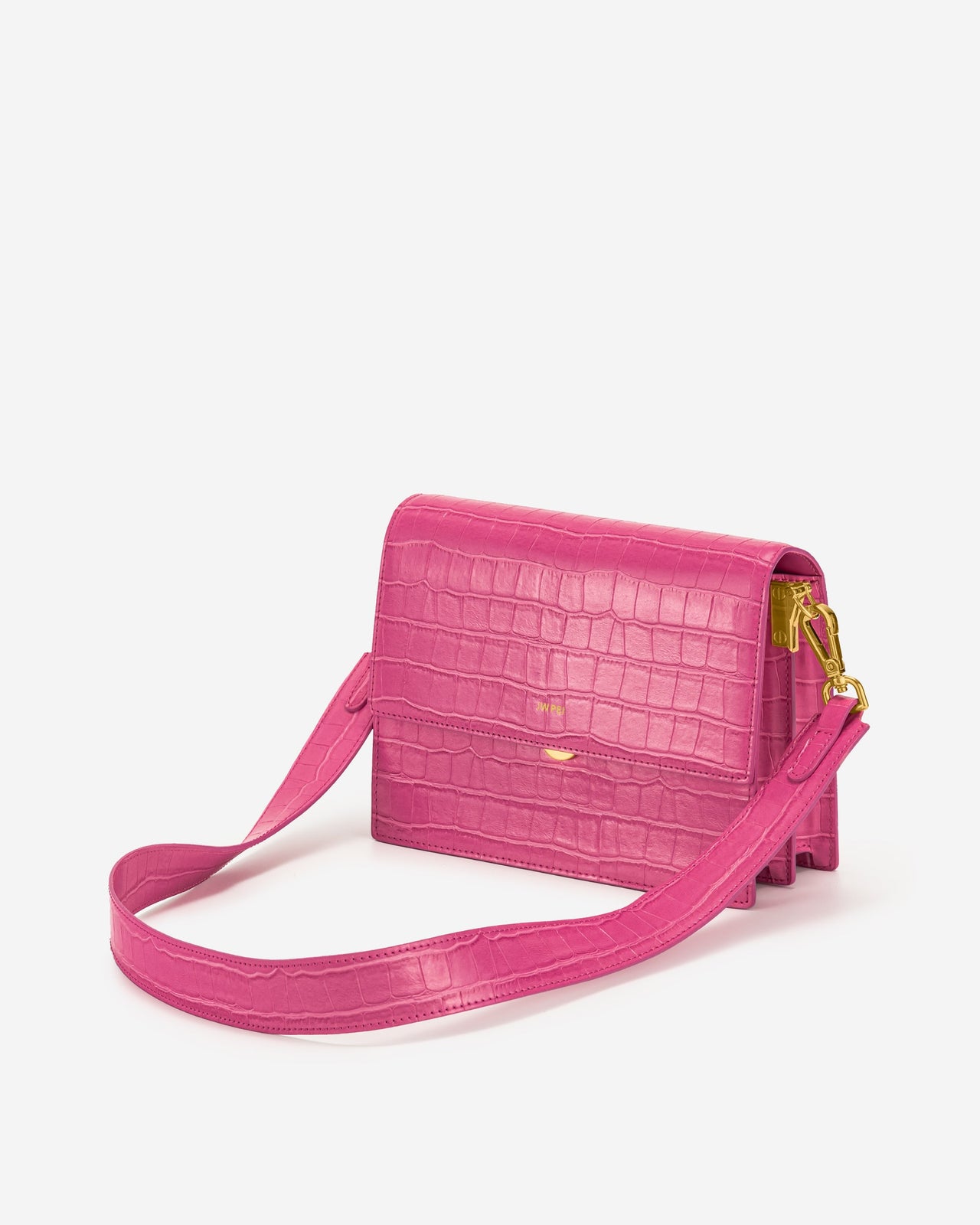 Mini Flap Bag - Rose Red Croc