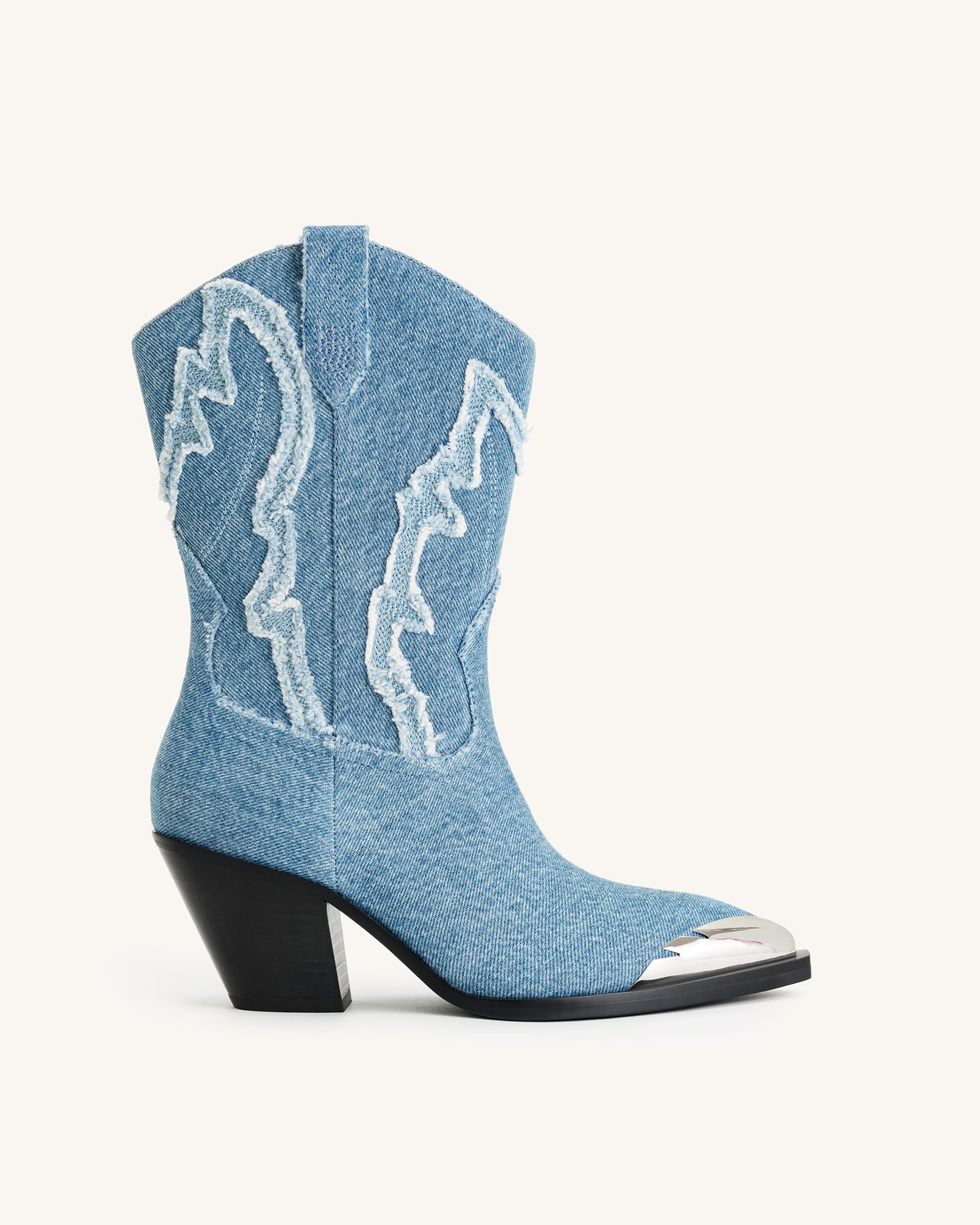 Riya Denim Cowboy Boot - Blue