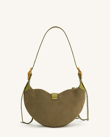 JW PEI Women's Tessa Suede Shoulder Bag - Dark Olive