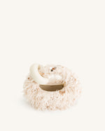 Abacus Faux Fur And Sequin Mini Top Handle Bag - Beige