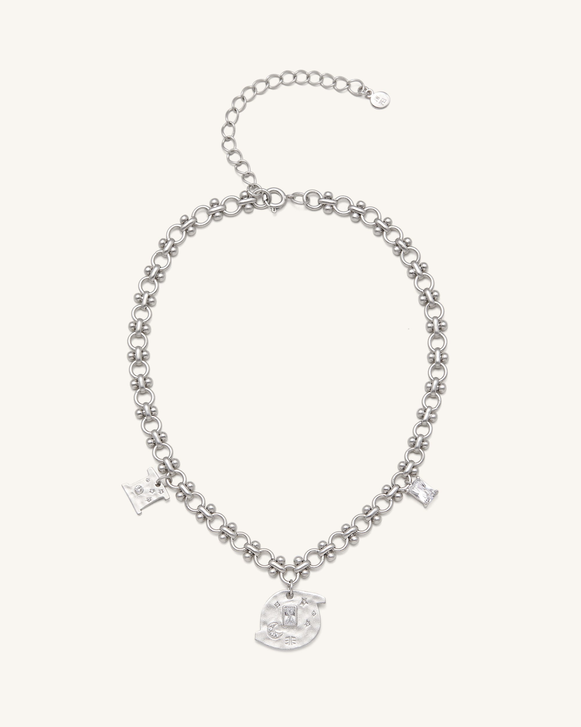 Round necklace with charms inside sales