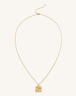 Plantain Fan Pendant Necklace - 18ct Gold Plated & White Zircon