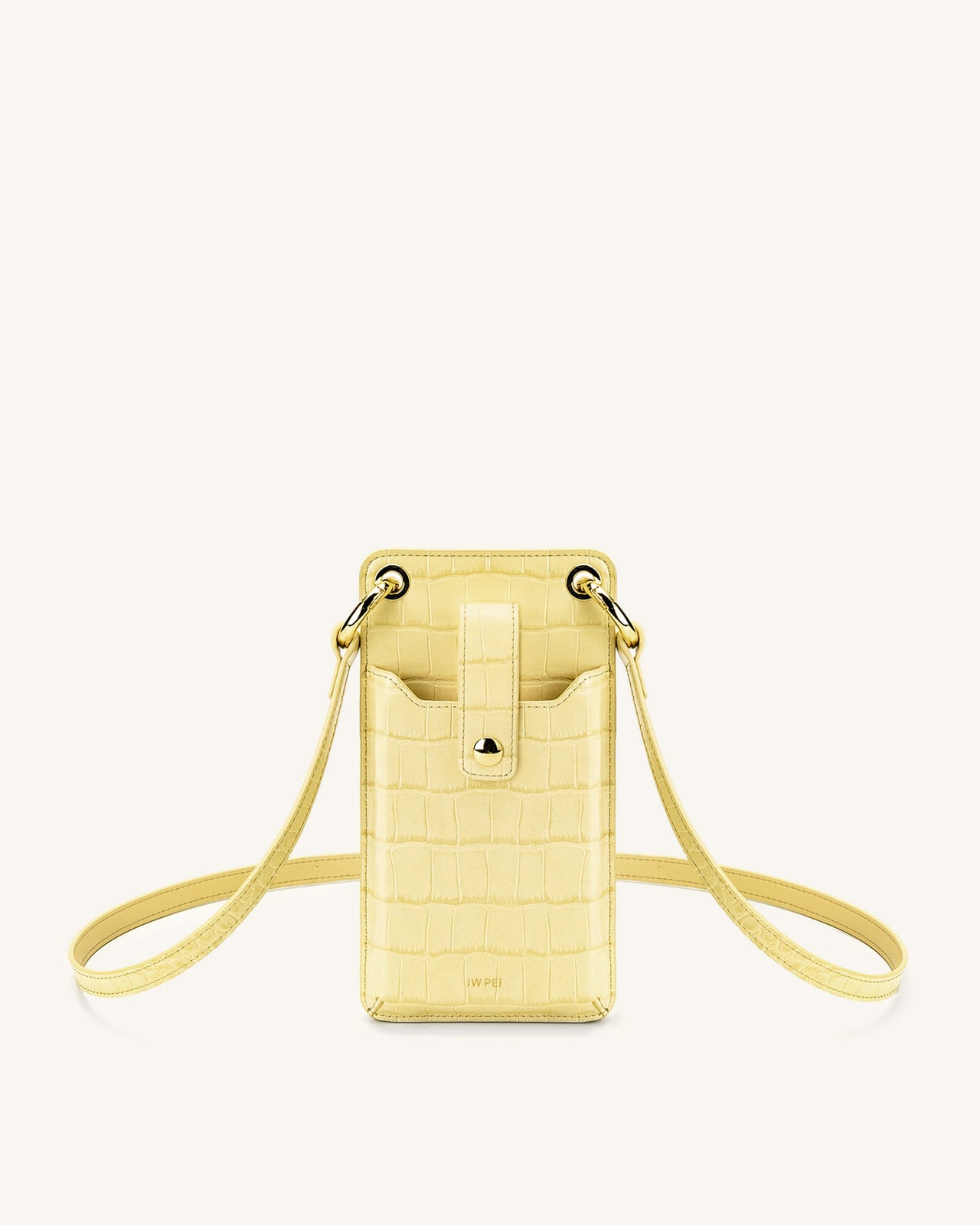 Quinn Phone Bag - Light Yellow Croc