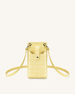 Quinn Phone Bag - Light Yellow Croc