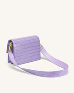 Mini Flap Bag - Purple Croc